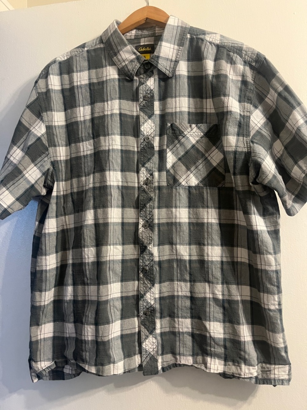 Cabela's Gray & Teal Plaid Button-Down Shirt
